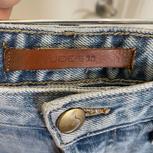 Joe's Jeans The Debbie High Rise Straight Crop 2-Tone Blue Raw Hem 27 - Picture 6 of 10